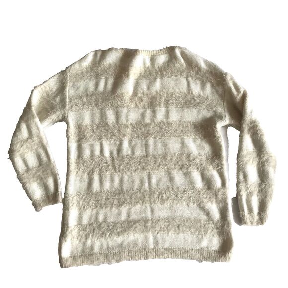 Joseph A. Qu'est 'cequec'est silk? Womens Sz XL Ivory Marshmallow Sweater L/S - Picture 3 of 10